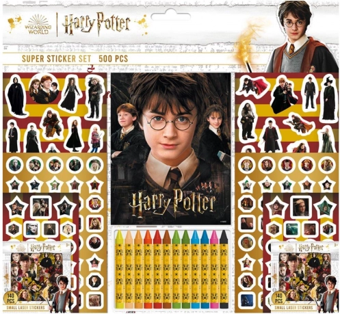 Set de autocolante HARRY POTTER cu bloc și creioane cerate