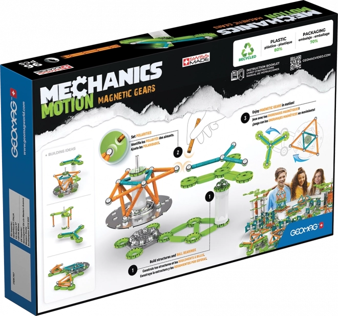 Gears Magnetice Mechanics Motion 96 de piese de la Geomag