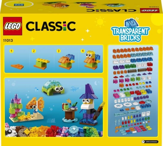 Lego Classic set creativ cu cărămizi transparente