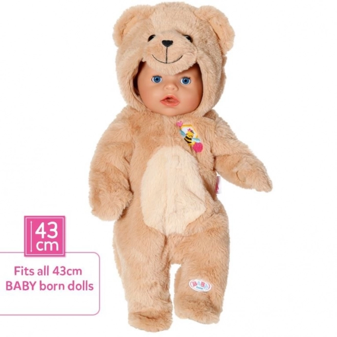 Costum ursuleț cu glugă pentru Baby Born