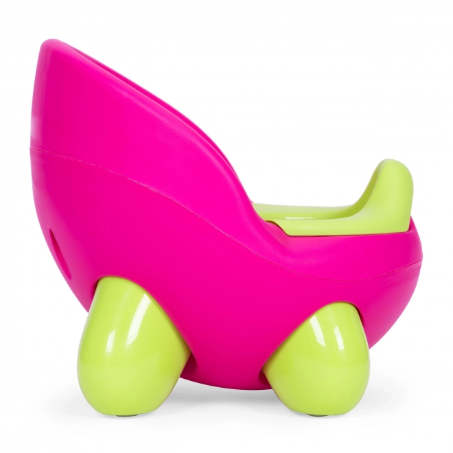 Oliță ergonomică copii cu insert detasabil și picioare antiderapante Roz-Verde Ecotoys