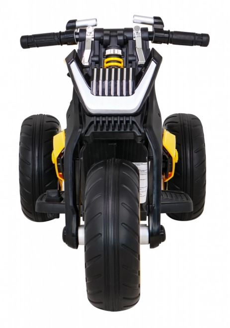 Viitoarea motocicletă pentru copii pe baterii galbenă + Panou audio + Pornire lină + Roți EVA