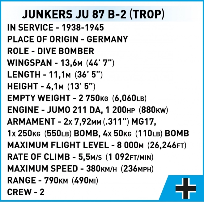 klocki avion istoric Junkers Ju 87 B-2