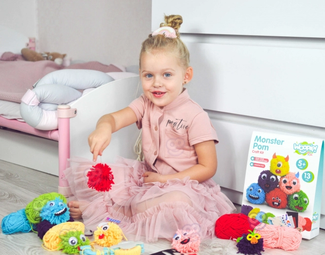 Set creativ pentru realizarea de monștri din pompoane - Woopie Art&Fun