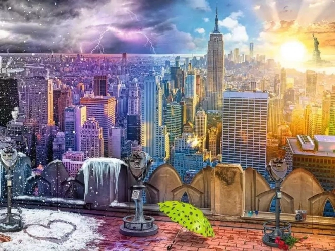 Puzzle Ravensburger 1500 Piese New York Vară și Iarnă