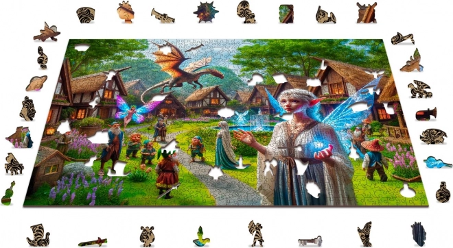 Puzzle din lemn fantasy satuc