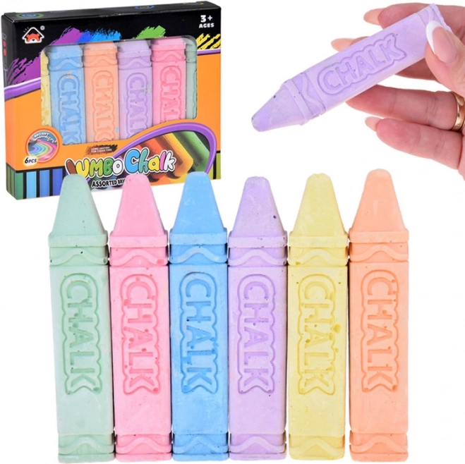 Creion colorat mare pentru desenat - 6 bucăți