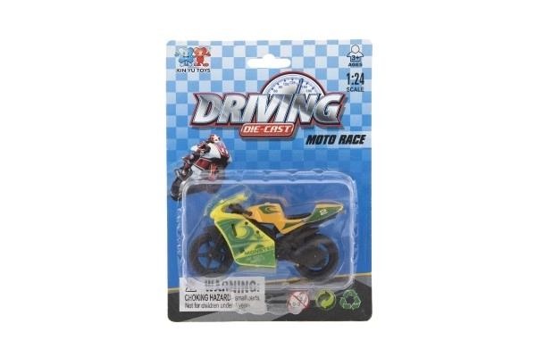 Model de motocicletă de curse din metal/plastic, 8 cm