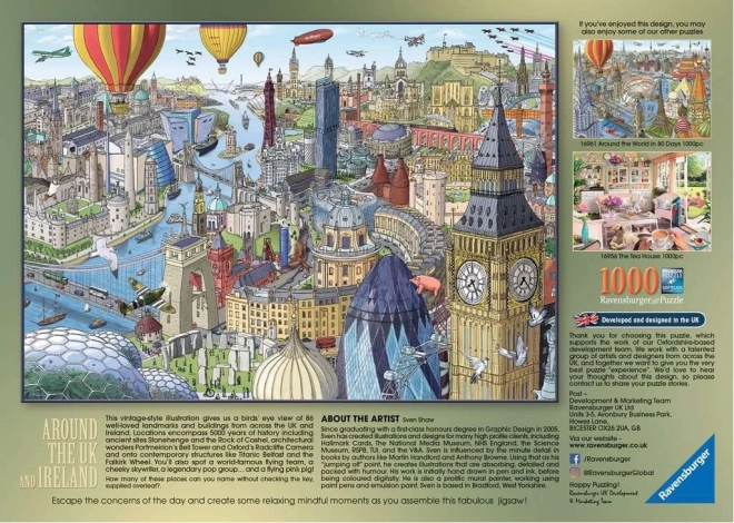 Puzzle RAVENSBURGER Marea Britanie și Irlanda 1000 Piese