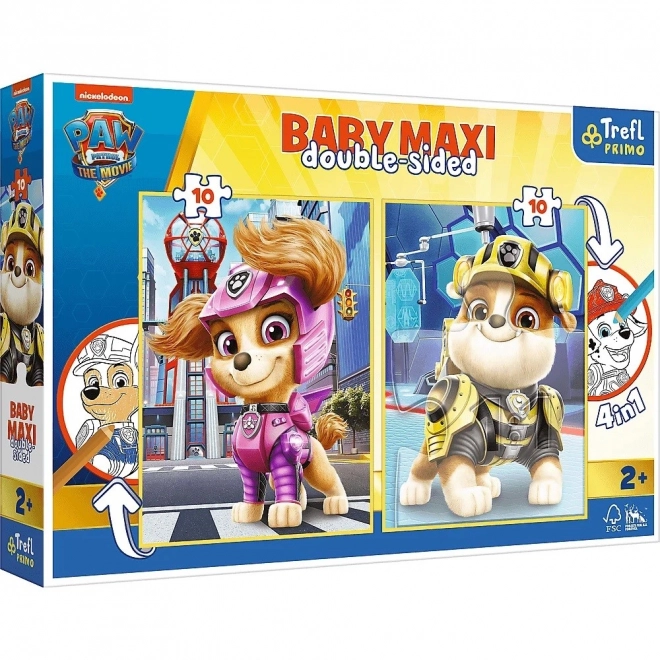 Puzzle dublu Paw Patrol cu Sky și Rubble