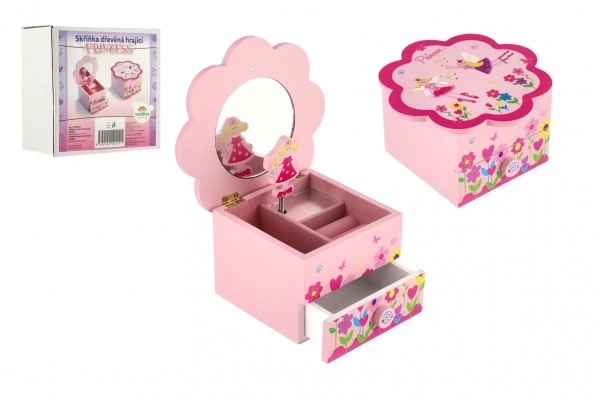 Cutia de bijuterii Princess cu melodie, lemn