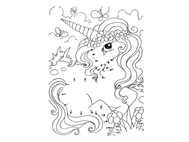 Unicorn drăgălaș cu coroniță florală