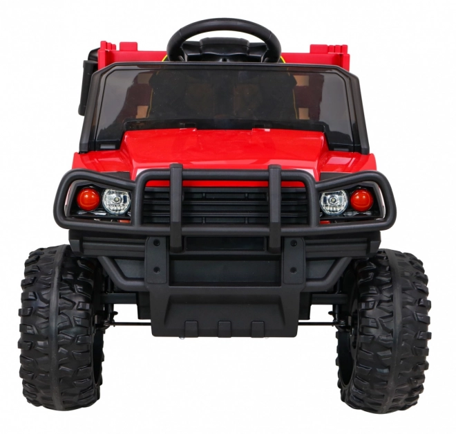 Pick-up agricol pentru copii roșu + telecomandă + remorcă bagaje + lopată + EVA + MP3 LED
