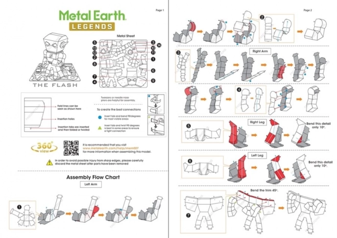 Puzzle 3D Metal Earth Justice League: The Flash figură