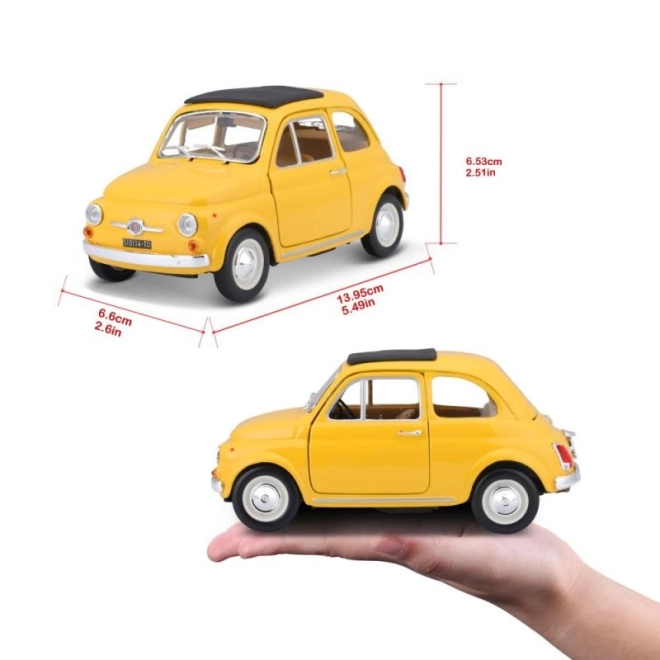 Model mașină Bburago Fiat 500 F 1965 la scară 1:24