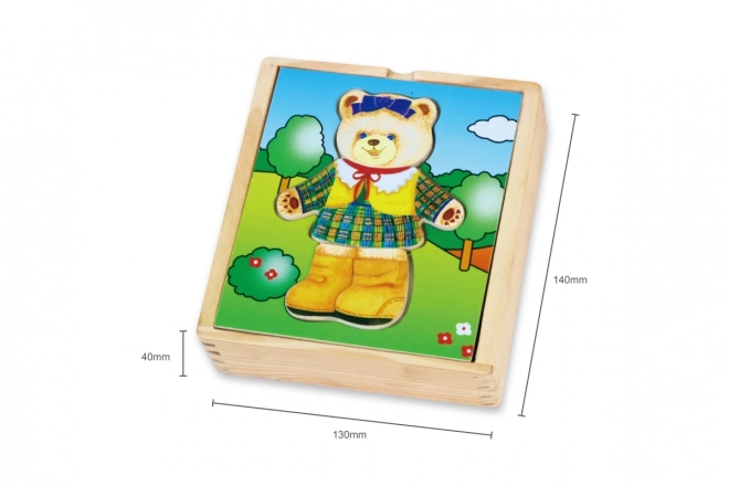 Puzzle din lemn cu ursuleț drăguț pentru fete VIGA