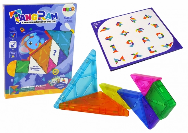 Joc magnet de construcție Tangram cu 7 piese