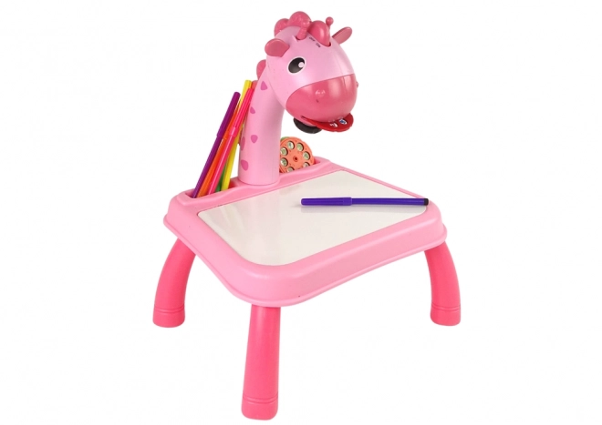 Masa de desen cu proiector dinosaur roz