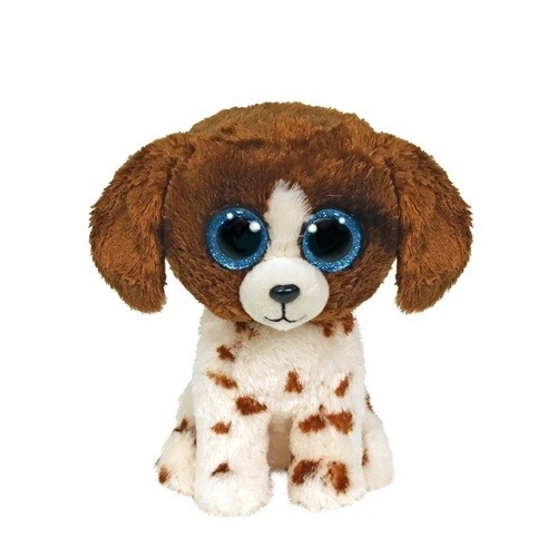 Jucărie de pluș Ty Beanie Boos câine alb-maro