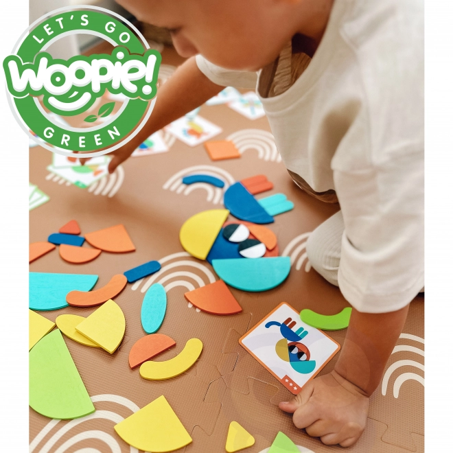 Puzzle din lemn Montessori cu 40 de modele de la WOOPIE Green
