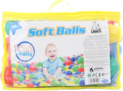 set 100 de mingi colorate pentru piscină uscată și cort pentru copii IPLAY