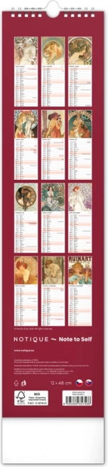 Calendar de perete Alfons Mucha 2026