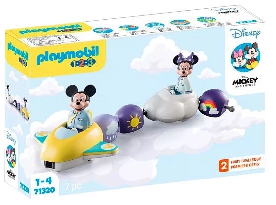 Set figurine Mickey și Minnie plimbare printre nori