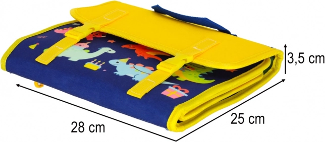 Placă senzorială Montessori cu temă de dinozaur albastră