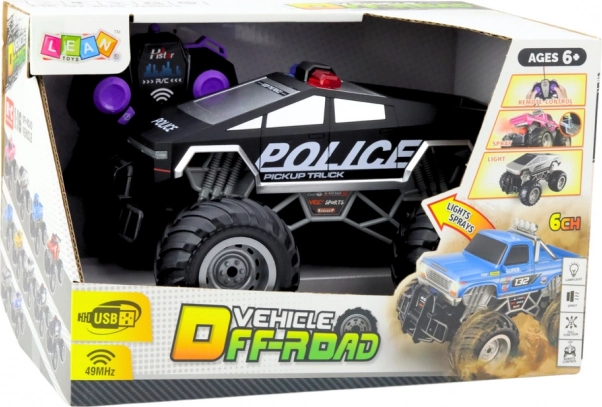 Mașină de curse Poliție Off-Road RC neagră 1:16