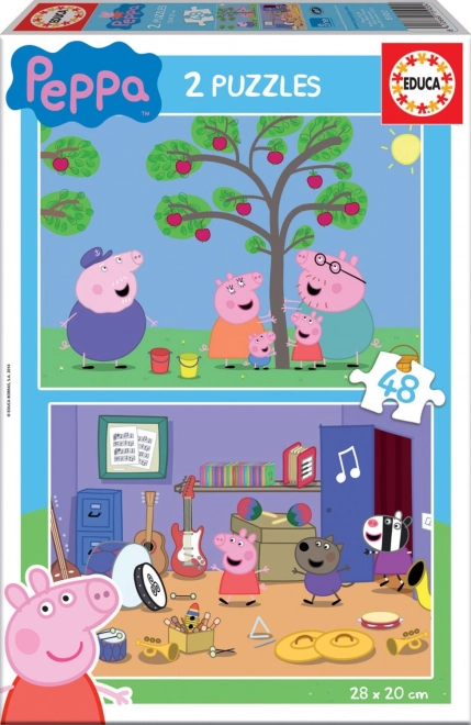 Puzzle Peppa Pig 2x48 piese