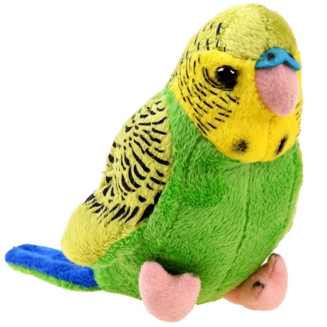 Papagal ondulat verde pluș 13 cm