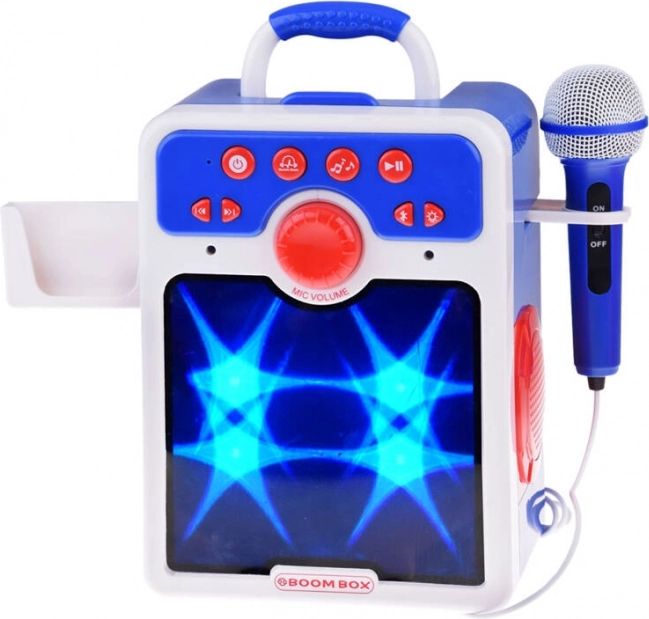 Boxă Boombox albastră pentru copii cu microfon