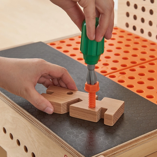 Atelier din lemn XXL Montessori STEM cu unelte MASTERKIDZ
