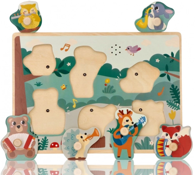 Puzzle sonore cu instrumente muzicale