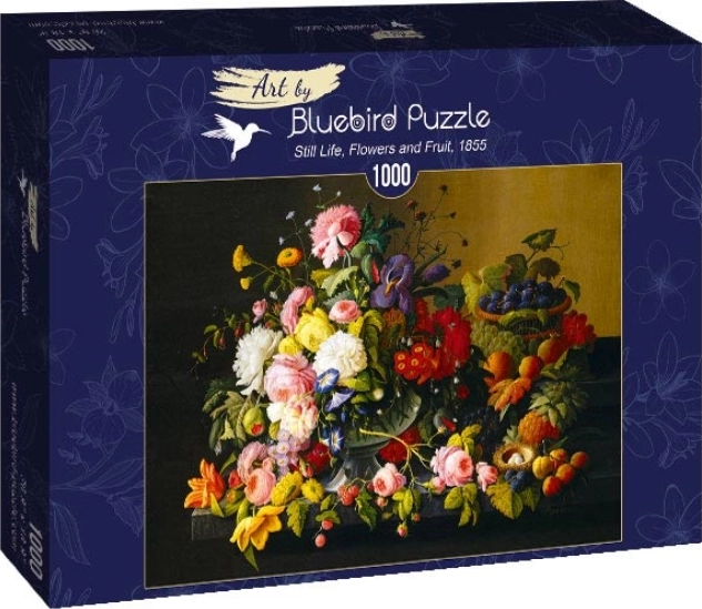 Puzzle Zátiší Mirror cu Flori și Fructe 1000 piese