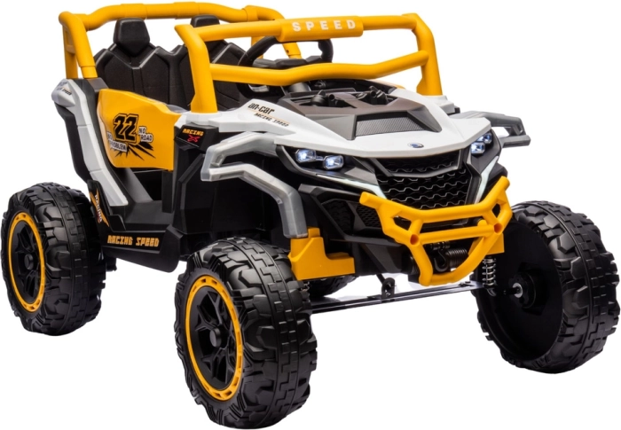 Mașinuță electrică pentru copii 4x4 – buggy off‑road alb‑galben