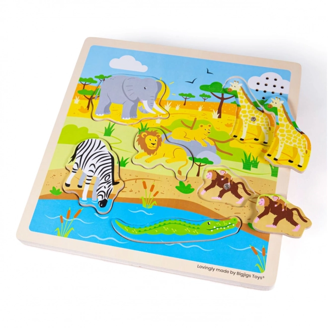 Puzzle cu sunet Safari de la Bigjigs Toys