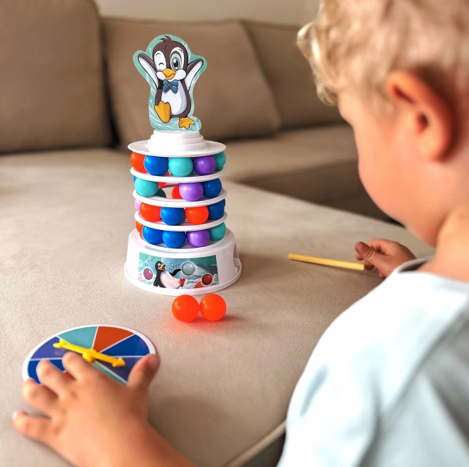 Jocul Woopie de dexteritate Pinguin pe turn