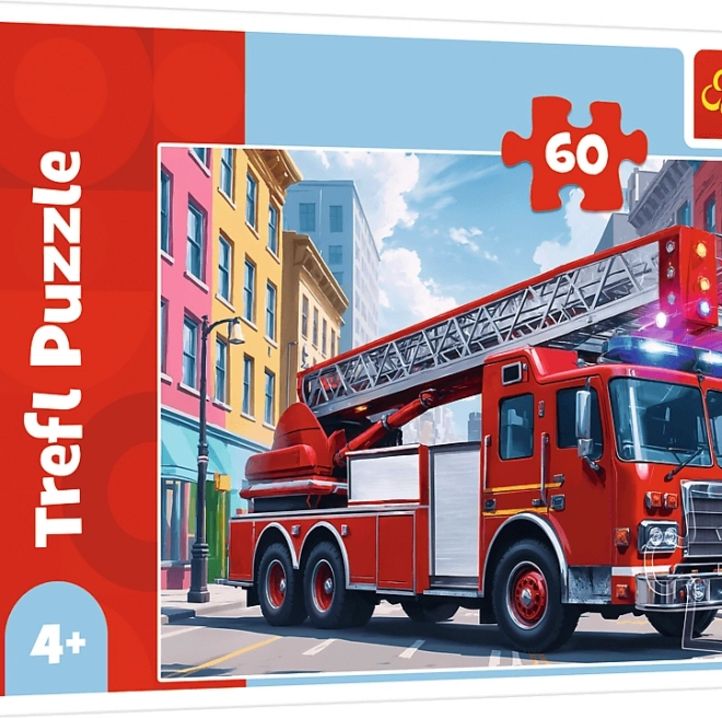 Puzzle Mașină de Pompieri 60 Piese