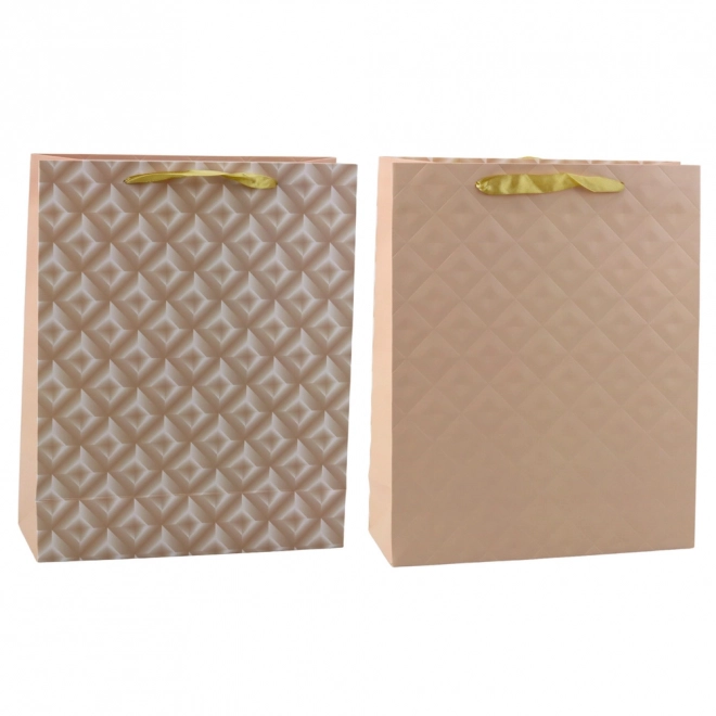 Pungă cadou cu embossing bej deschis