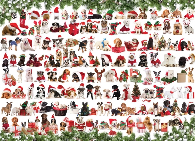 Puzzle Câini de Crăciun 1000 piese