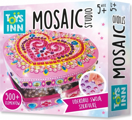 Set creativ cutie de bijuterii mozaicată în formă de inimă
