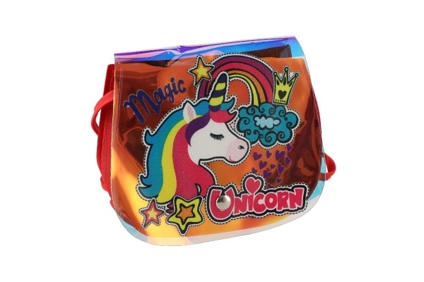 Geantă curcubeu cu unicorn din plastic