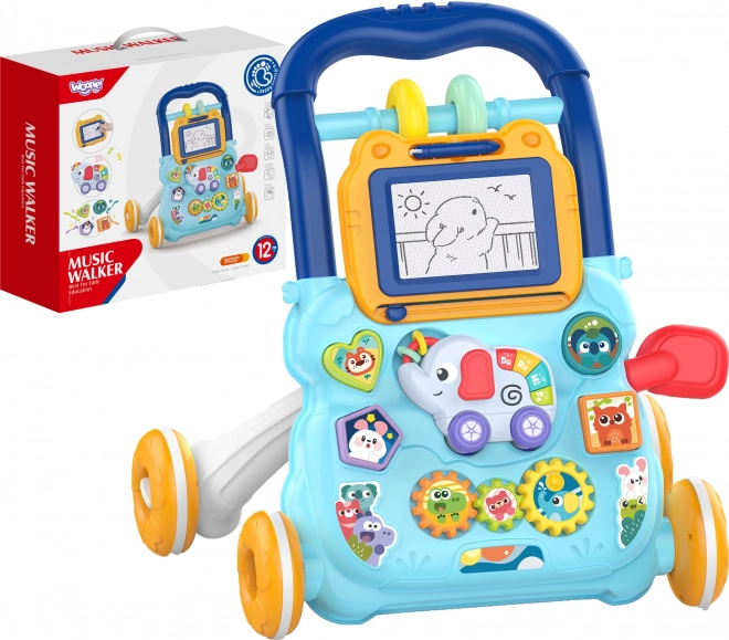 Choditor interactiv cu muzică și tablă de desen Woopie Baby