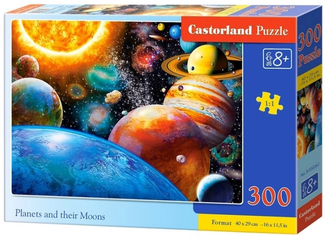 Puzzle 300 elemente planete și lunile lor