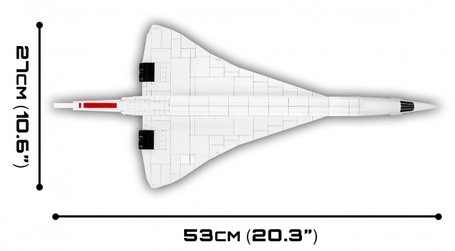 Model supersonic Concorde G-BBDG din cărămizi de construcție