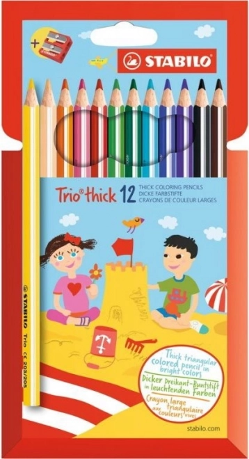 Set gros de creioane colorate stabilo trio cu ascuțitoare