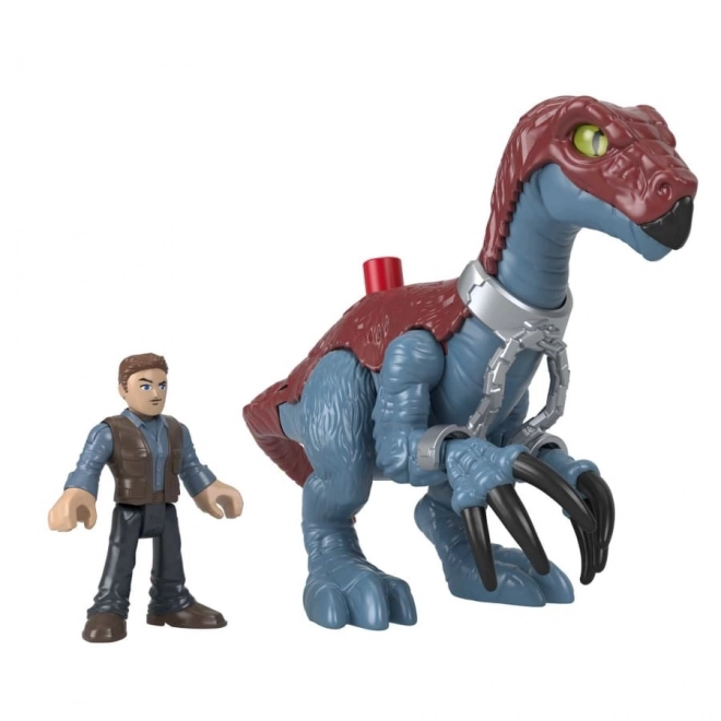 Set figurine Jurassic World Imaginext Therizinosaurus și Owen