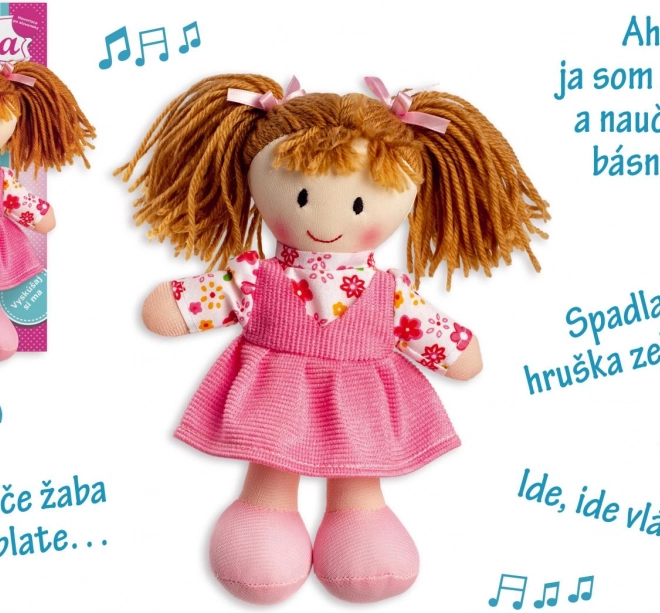 Păpușă de pluș Anička 20 cm, vorbitoare de limba slovacă