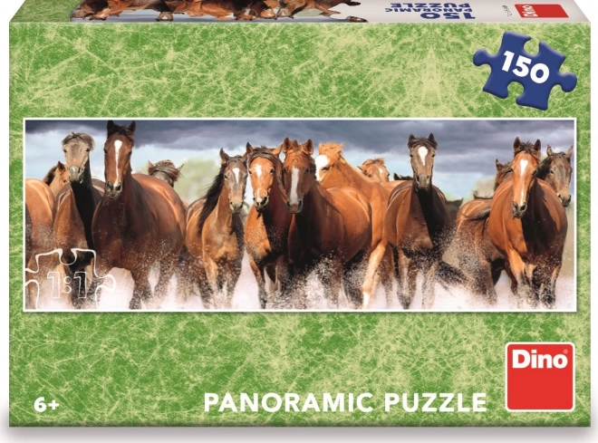 Puzzle panoramic dino cai în apă 150 de piese